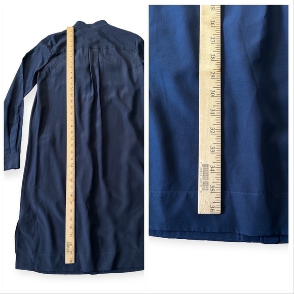 Diane Von Furstenberg Marianna Navy Silk Shirt Dress, Size 2 - Picture 13 of 13